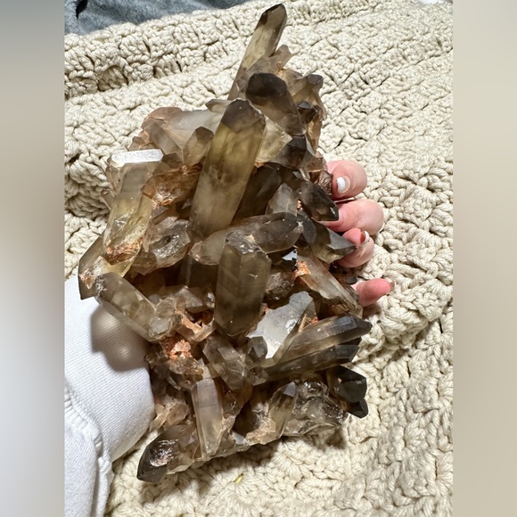 INSANE Smoky Citrine Phantom Point Cluster Nearly Five Pounds - STATEMENT PIECE - Picture 10 of 11